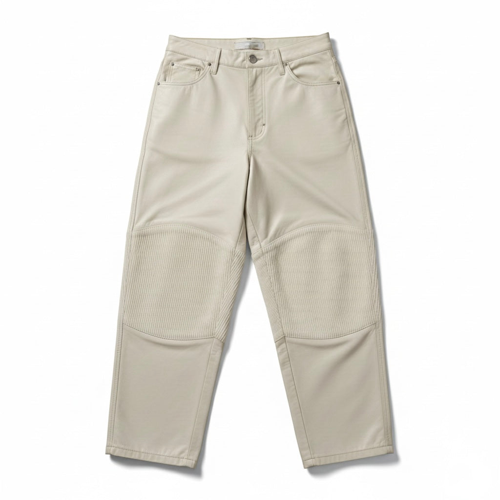 Leather Corduroy Double Knee Trousers