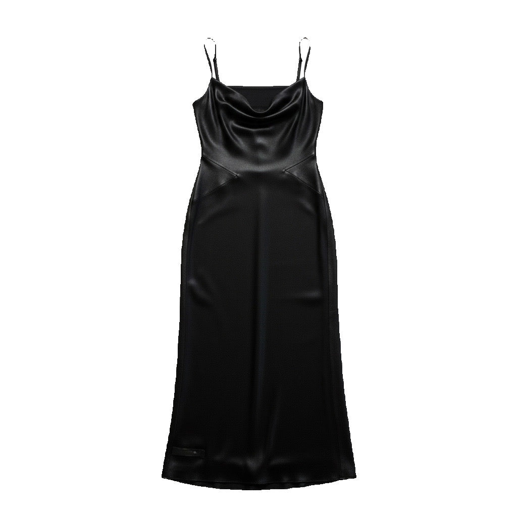 Silk Leather Slip Dress